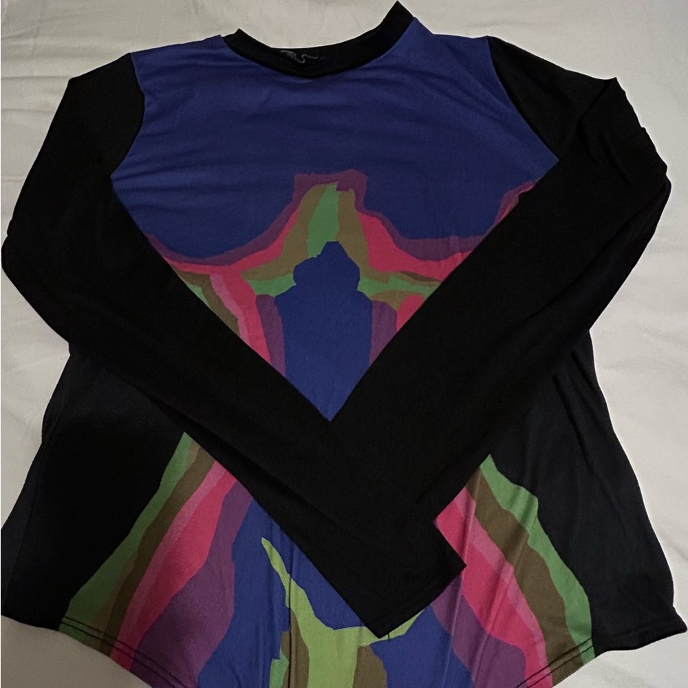 Fashion Nova Multicolor Abstract Bodysuit